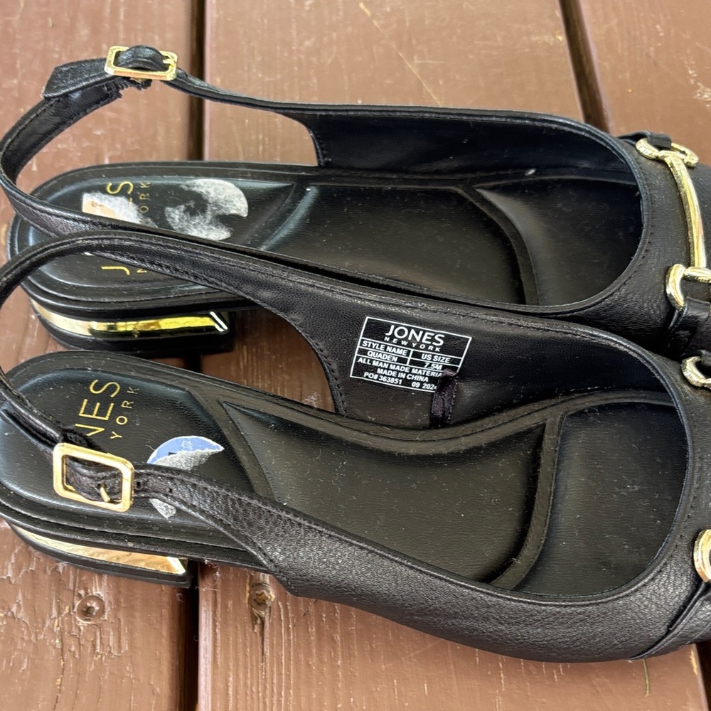 Jones New York Black Slingback Heels